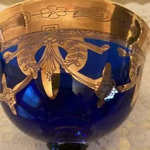 Sc Line Italy SC LINE | Accents | Sc Line Cobalt Blue 24k Gold Swags Goblet Mouth ...